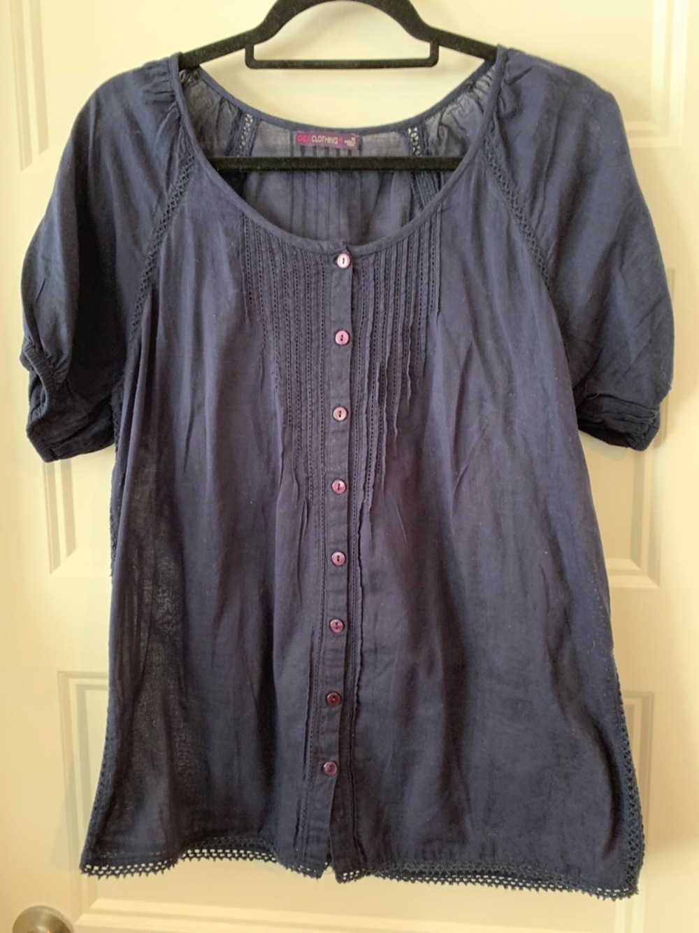 Dex Clothing , Women's 100% cotton steel blue blouse